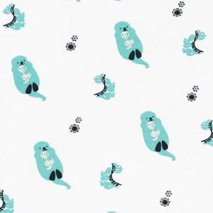 Kyte BABY Aqua and White Baby Blanket Robin Cuddle Otters Swaddle